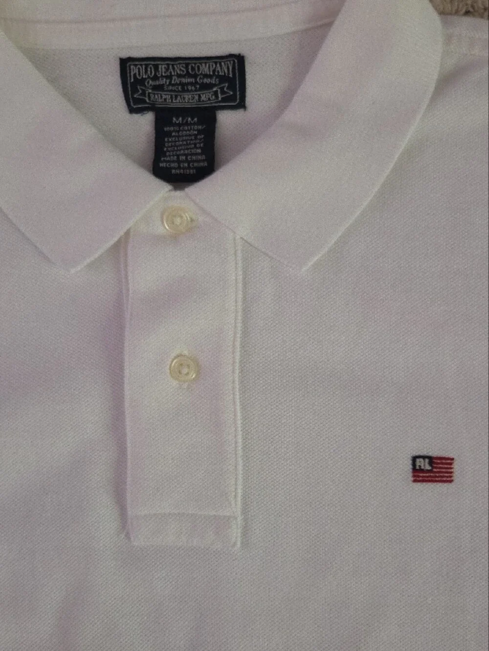 Polo Ralph Lauren White Polo, M - Vintage, Perfect Condition